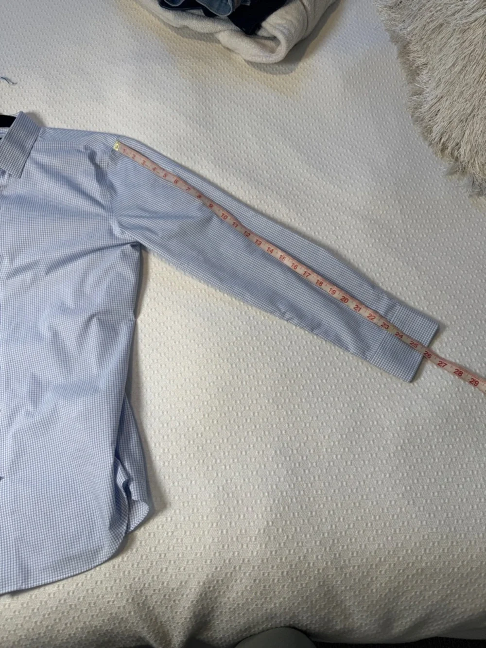 Banana Republic Light Blue Micro-Check Dress Shirt Size Medium